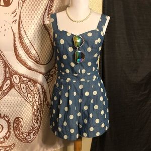 Blue Polka Dot Monteau Romper!